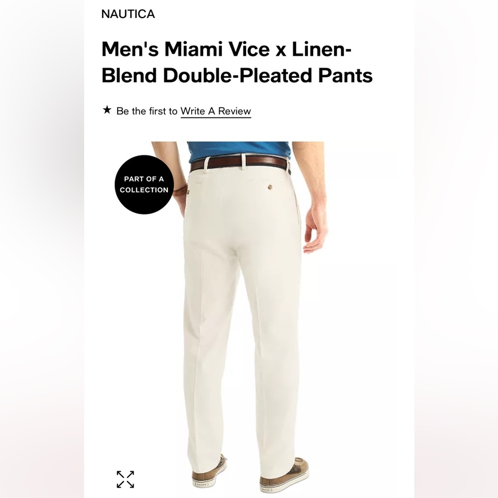 Men’s nautica brand new linen pleated pants 36x30
